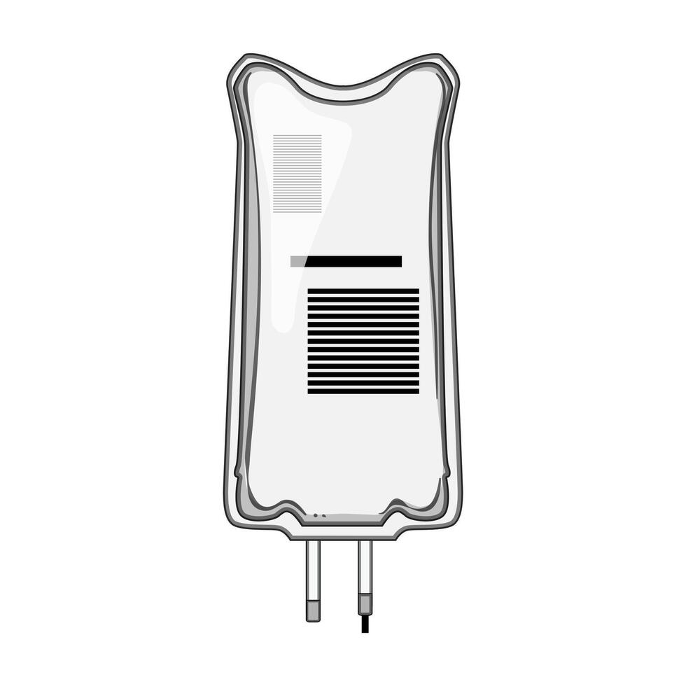 hospital iv fluid bag cartoon illustration vector