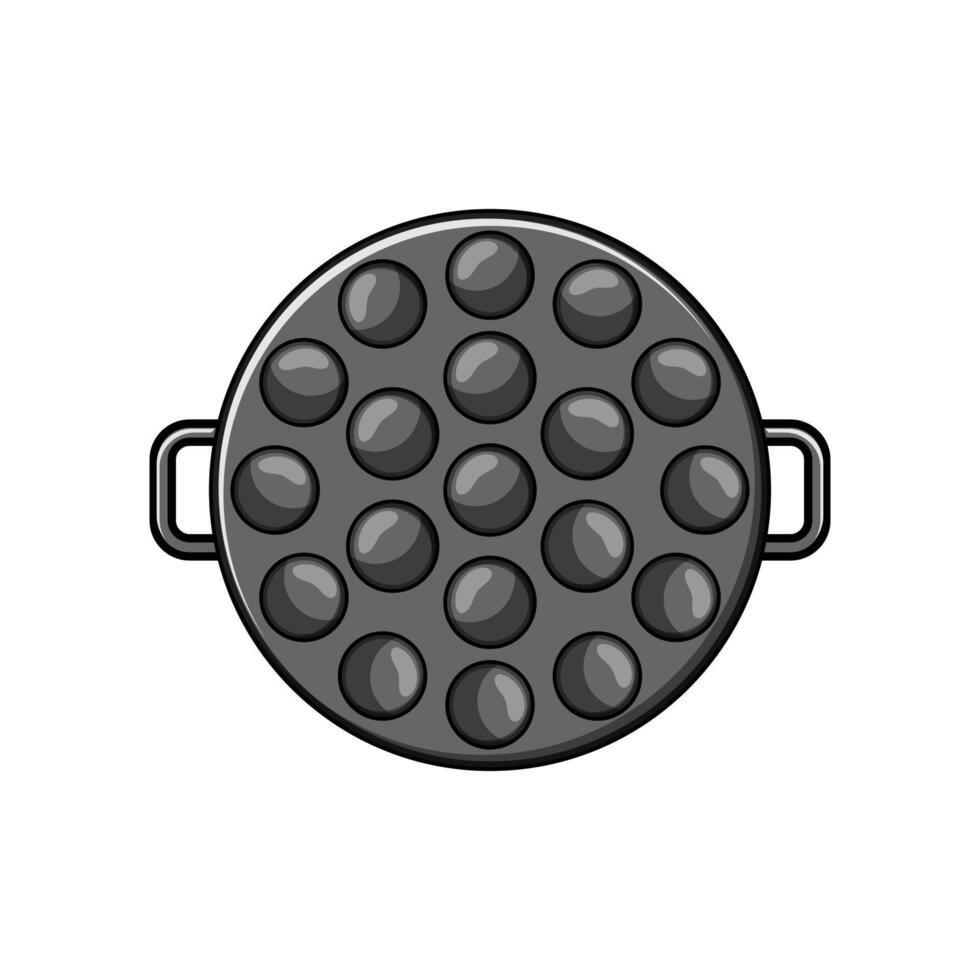 flapjack mini pancake pan cartoon illustration vector
