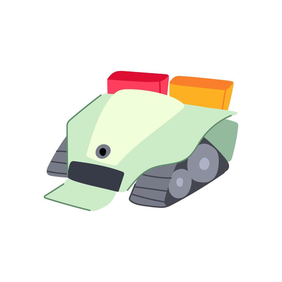 environment mini robot sorting trash cartoon illustration vector