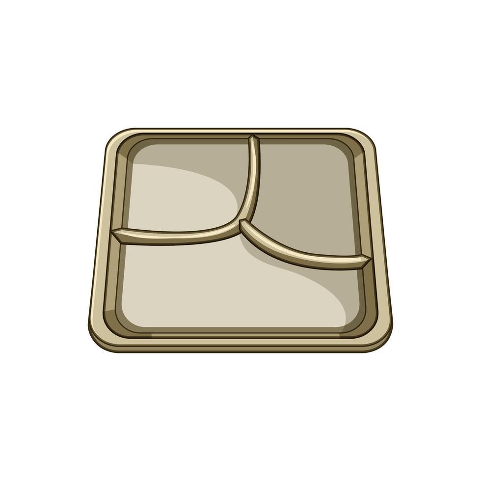 serving multi section meal tray cartoon illustration vector