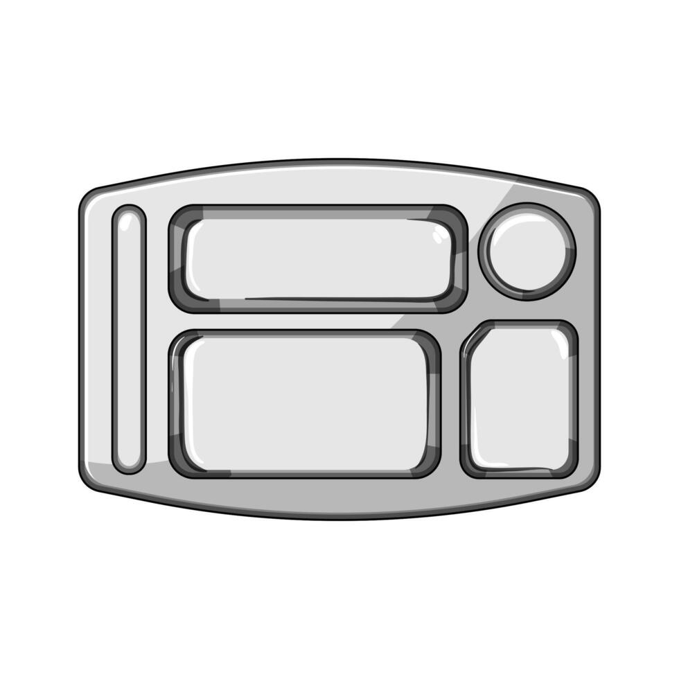 ecofriendly multi section meal tray cartoon illustration vector