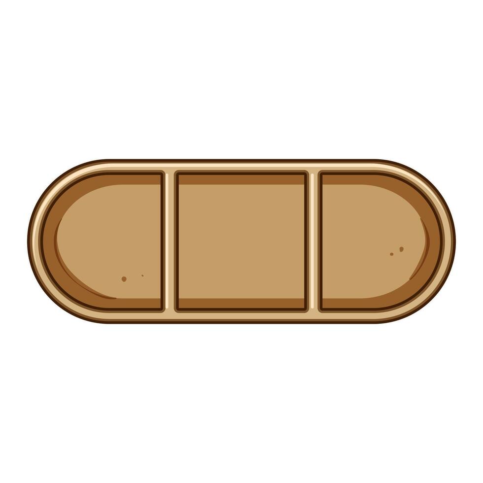 plastic multi section meal tray cartoon illustration vector