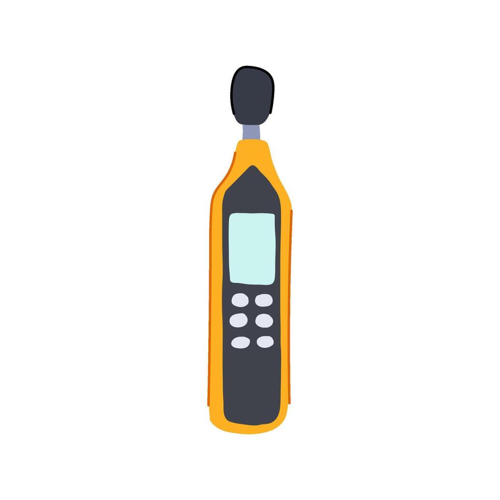 crystal noise level meter cartoon illustration vector