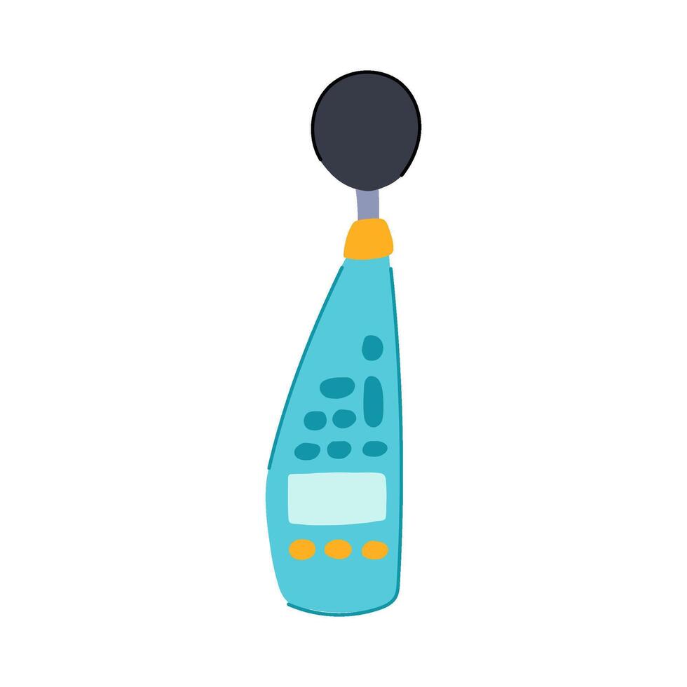 flute noise level meter cartoon illustration vector