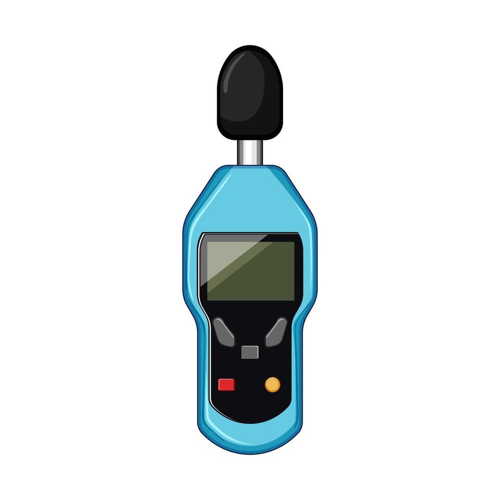 frequency noise level meter cartoon illustration vector