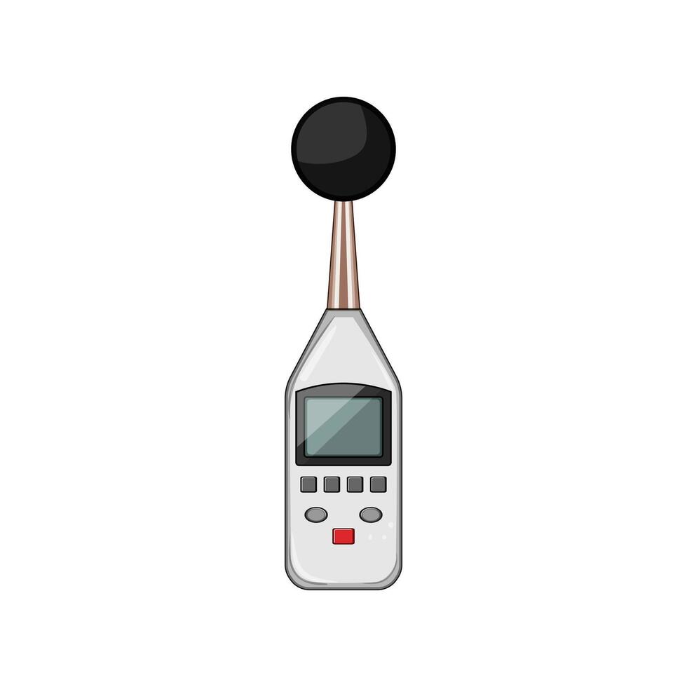 sensor noise level meter cartoon illustration vector