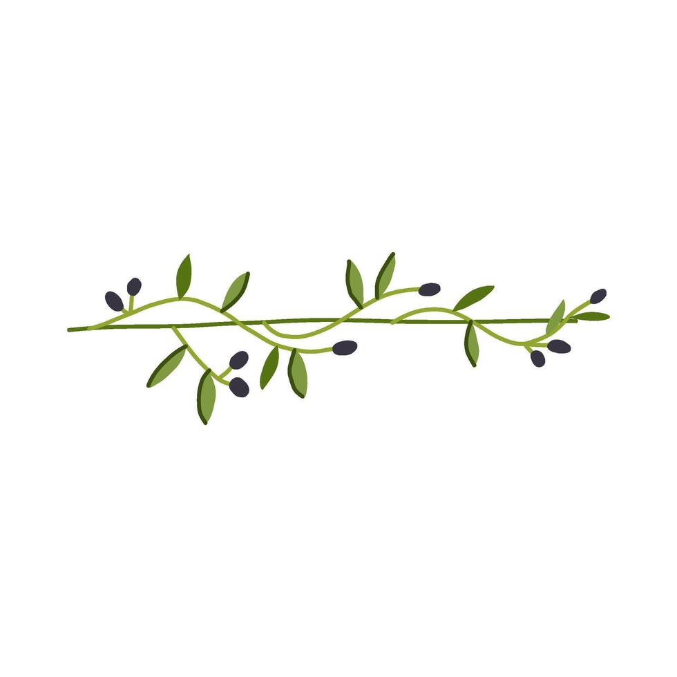 style olive border divider cartoon illustration vector