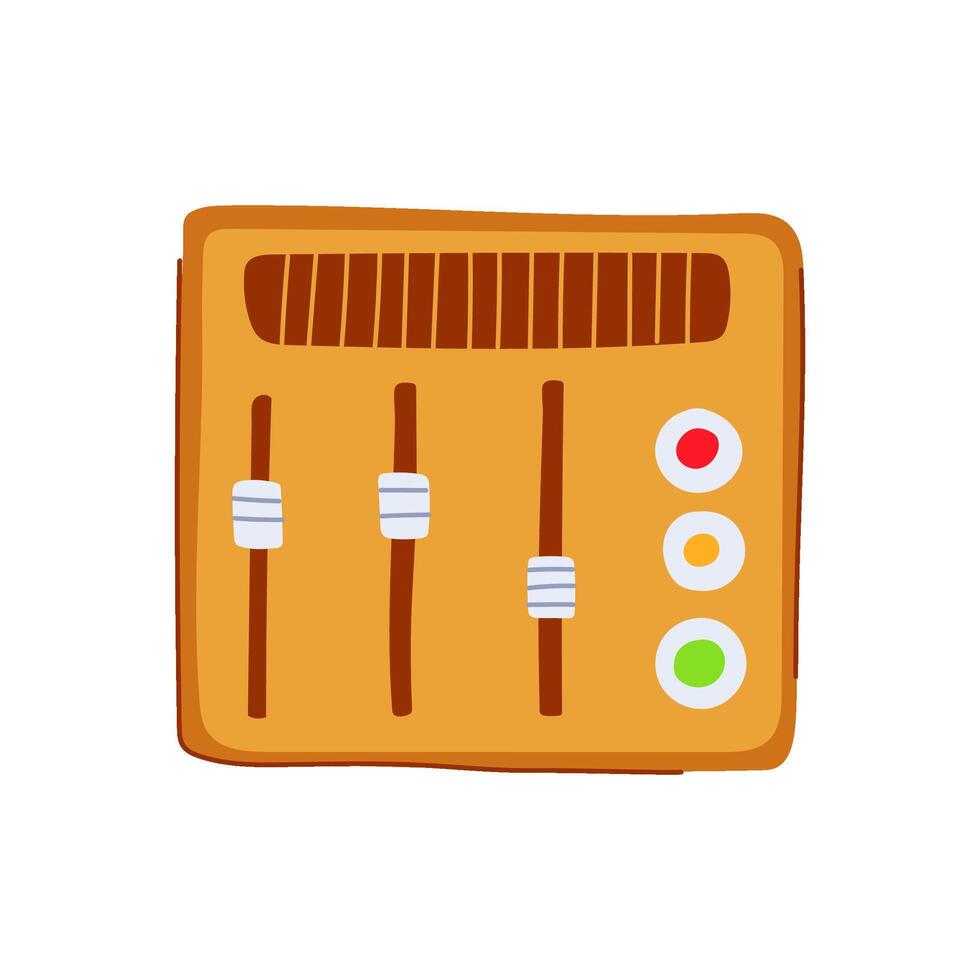 lights retro control panel cartoon illustration vector