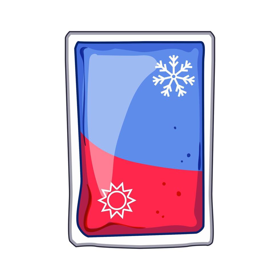 compress reusable hot cold gel pack cartoon illustration vector
