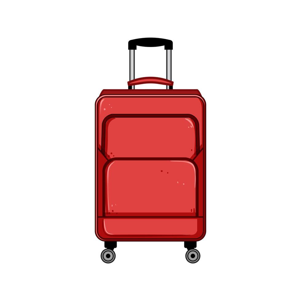 champagne rolling luggage cartoon illustration vector