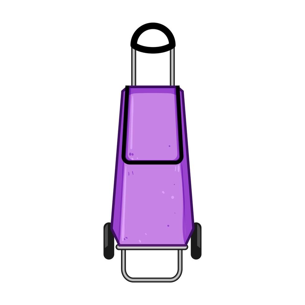merlot rolling luggage cartoon illustration vector