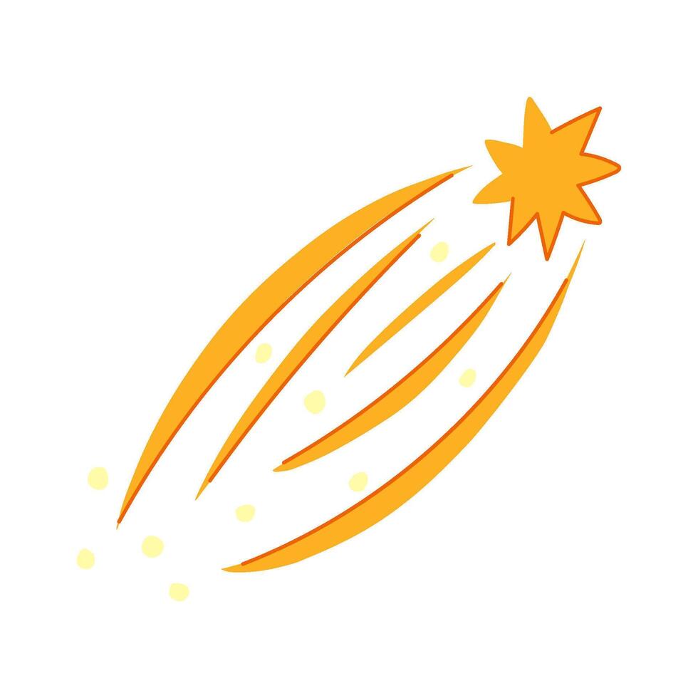 asteroid shooting star space cartoon illustration vector