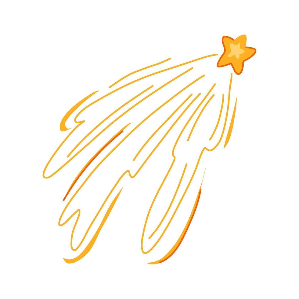 nebula shooting star space cartoon illustration vector