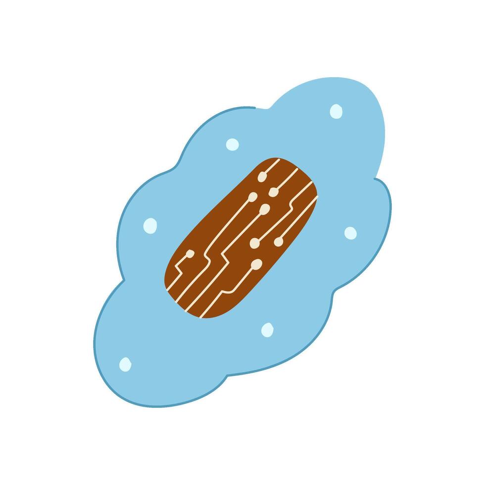 monitoring smart patch cartoon illustration vector