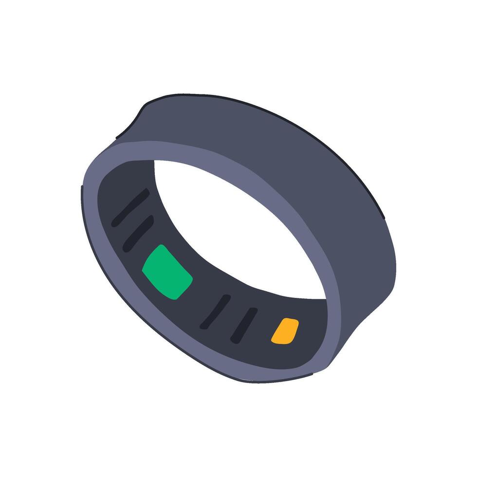 biometric smart ring cartoon illustration vector