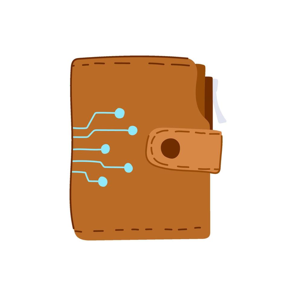 mobile smart wallet cartoon illustration vector