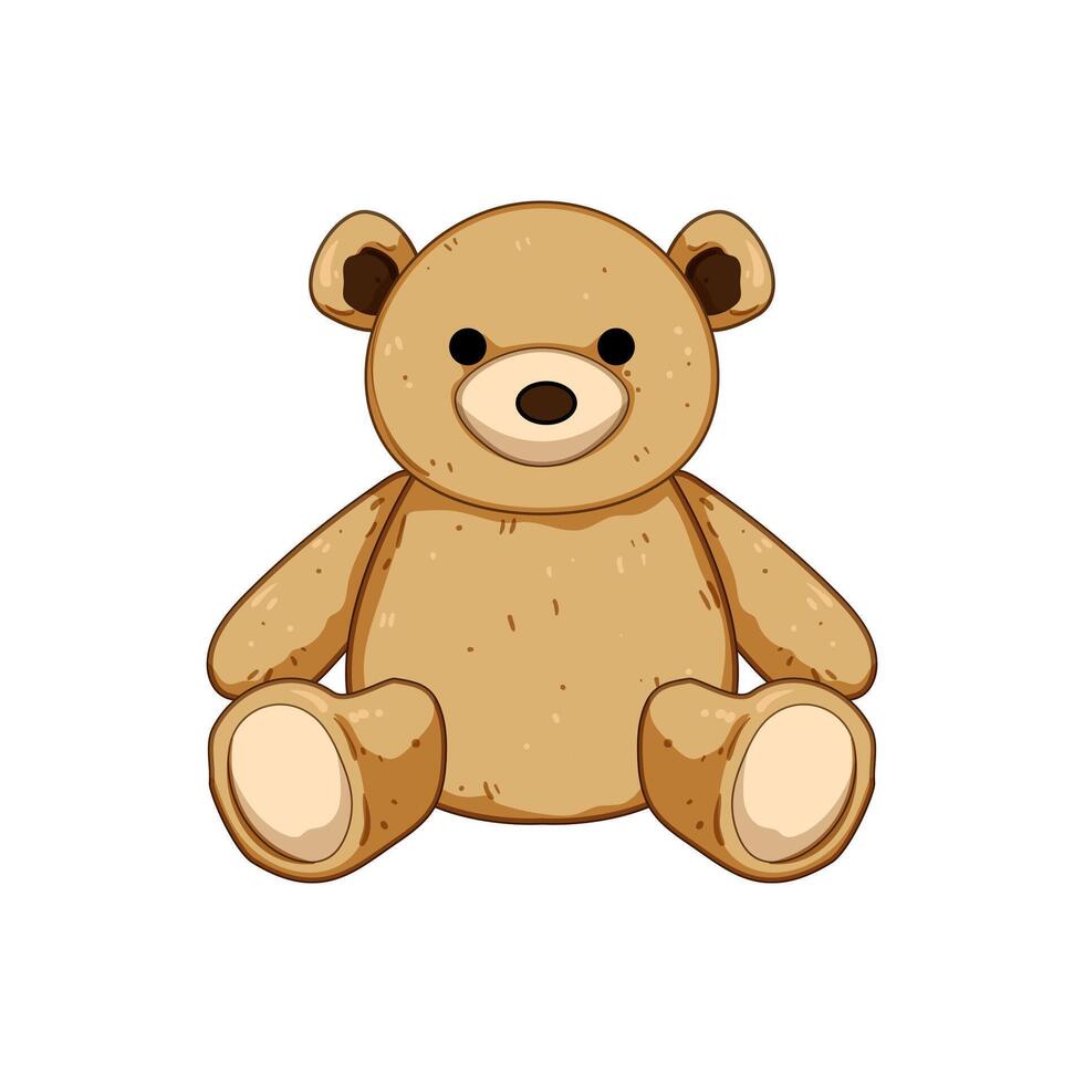 whimsical stuffed animal toy cartoon illustration vector