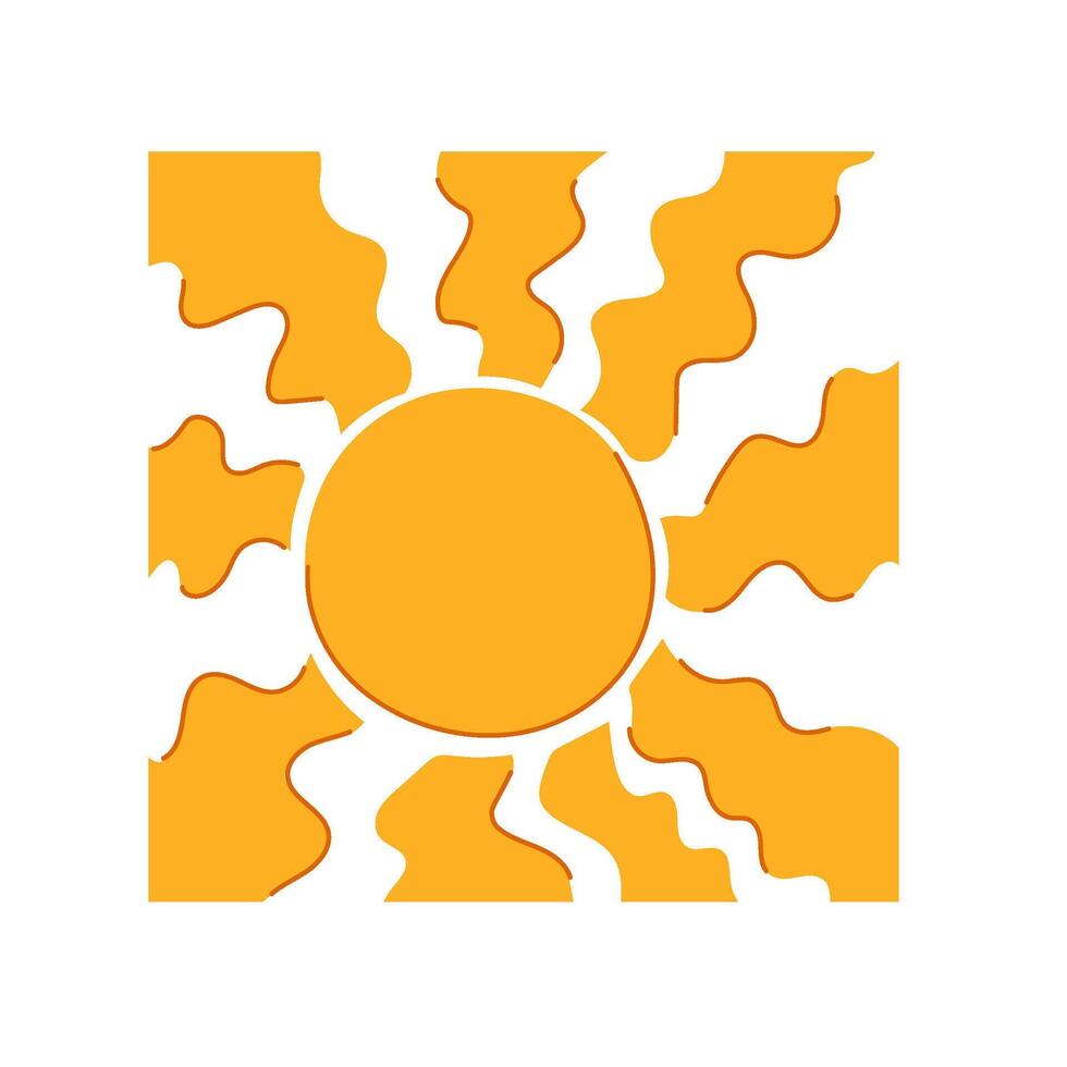 vibrant sun groovy cartoon illustration vector
