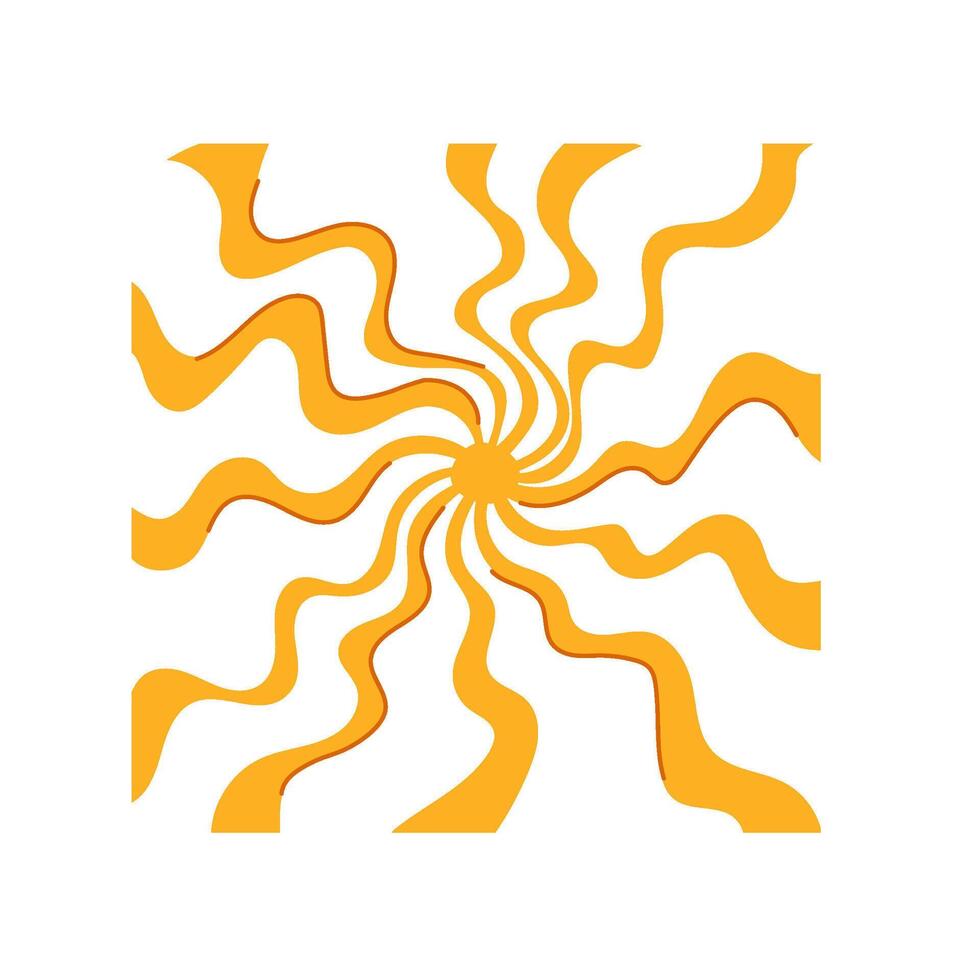 solar sun groovy cartoon illustration vector