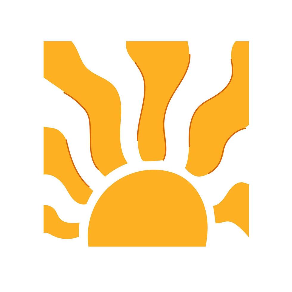 light sun groovy cartoon illustration vector