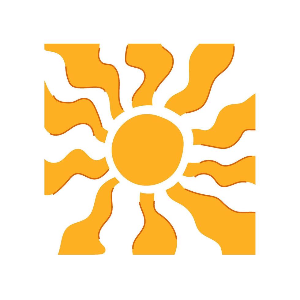 summer sun groovy cartoon illustration vector
