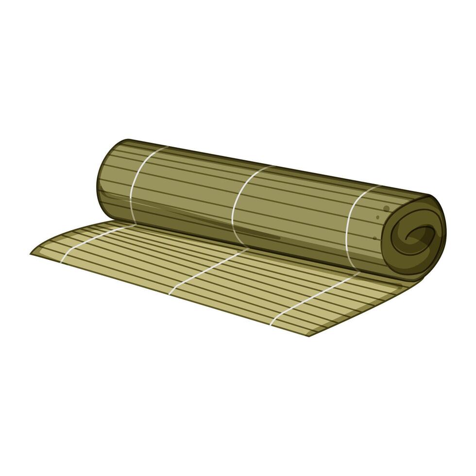 fish sushi rolling mat cartoon illustration vector