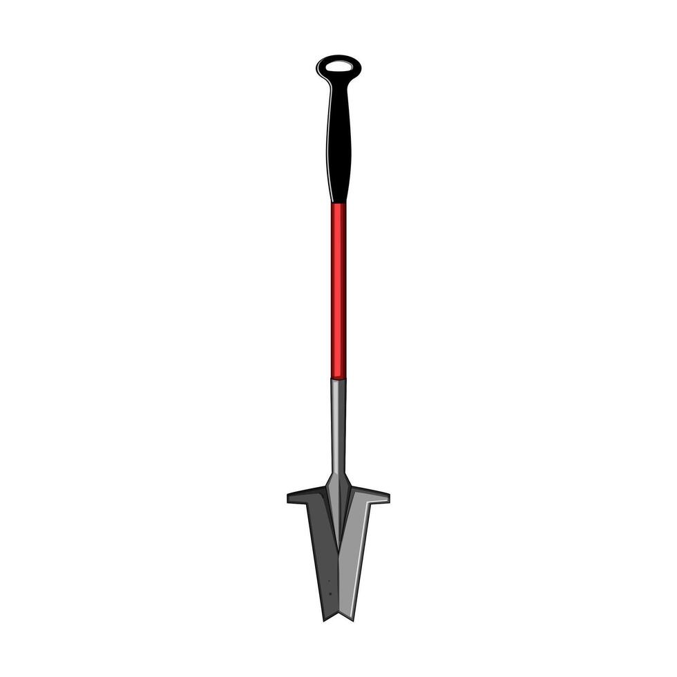 dig tree planting shovel cartoon illustration vector