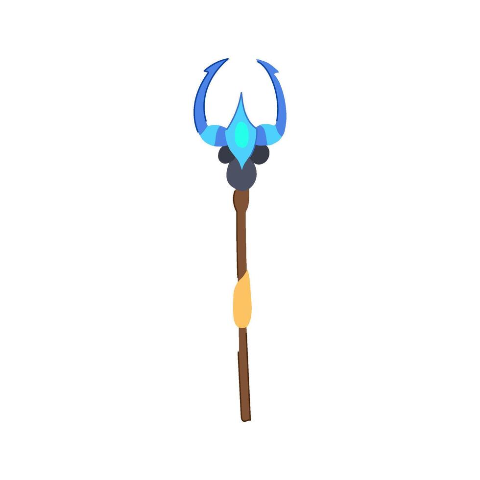 spell trident magic cartoon illustration vector