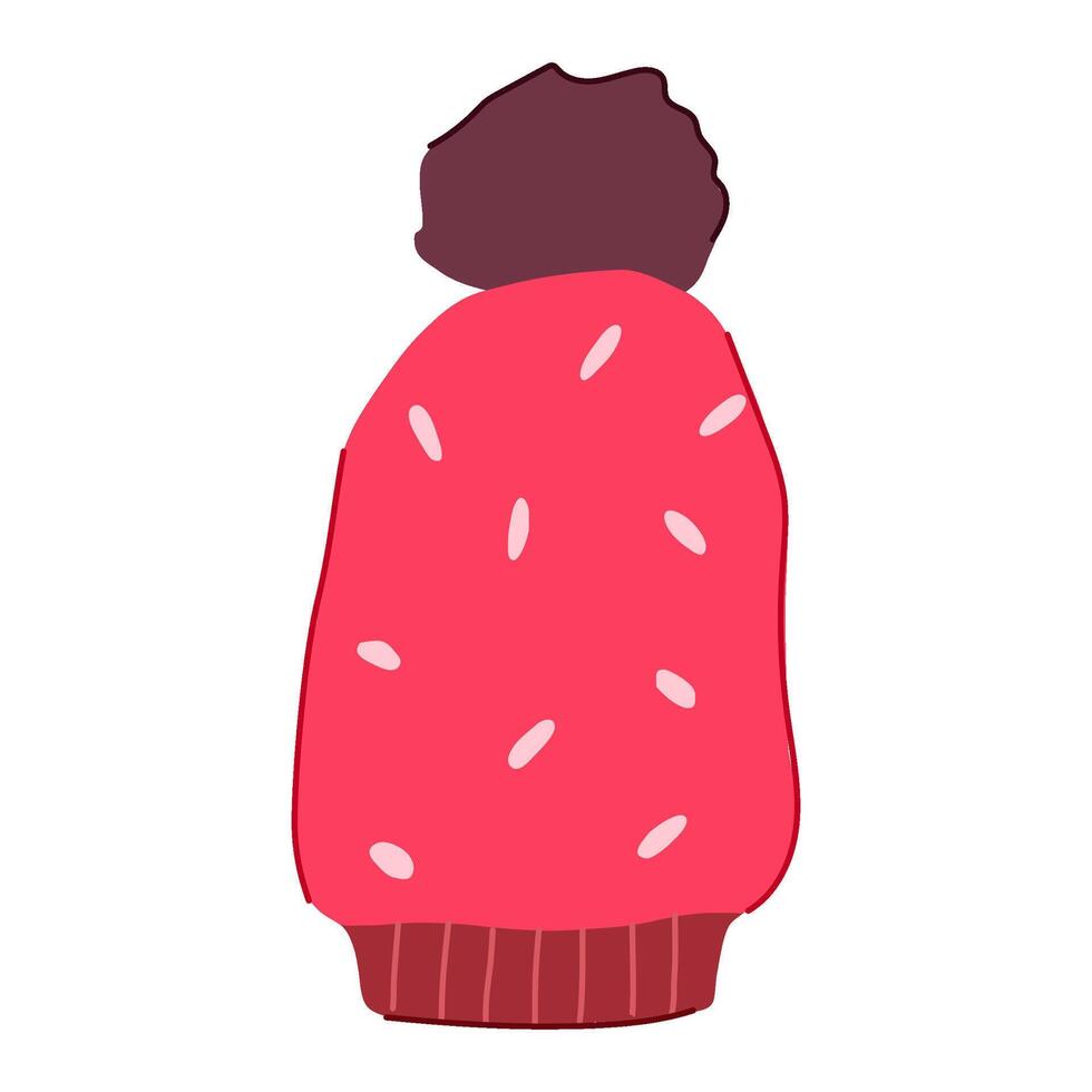 slouchy winter hat knit cartoon illustration vector