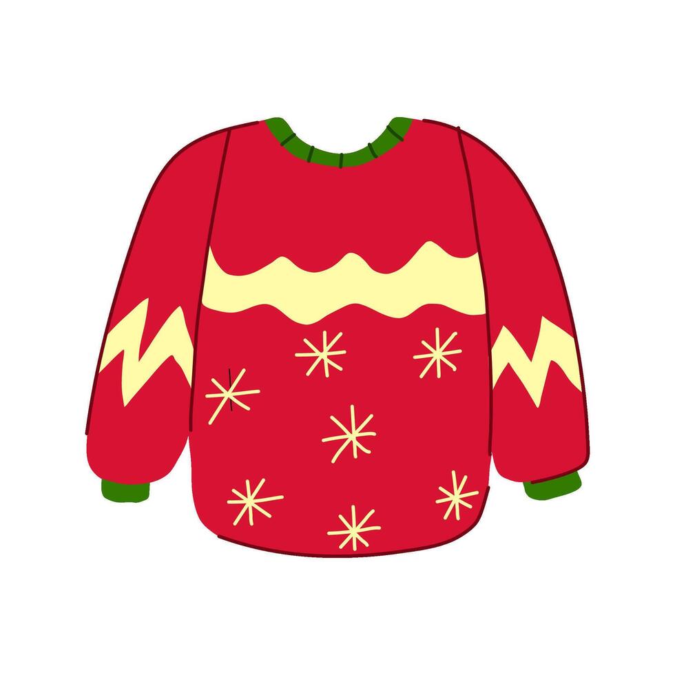 layer winter sweater cozy cartoon illustration vector