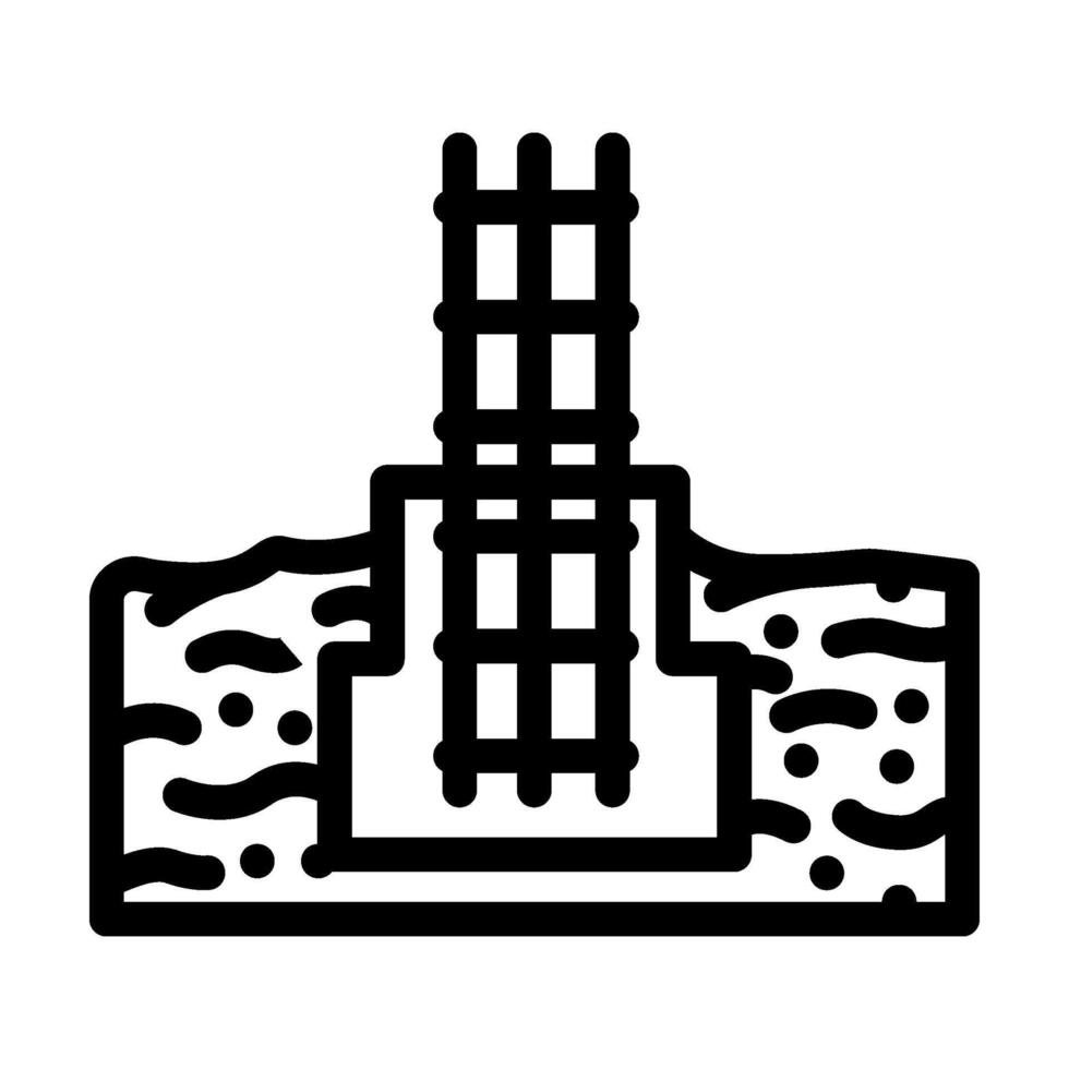 and rebar structure cement line icon illustration vector