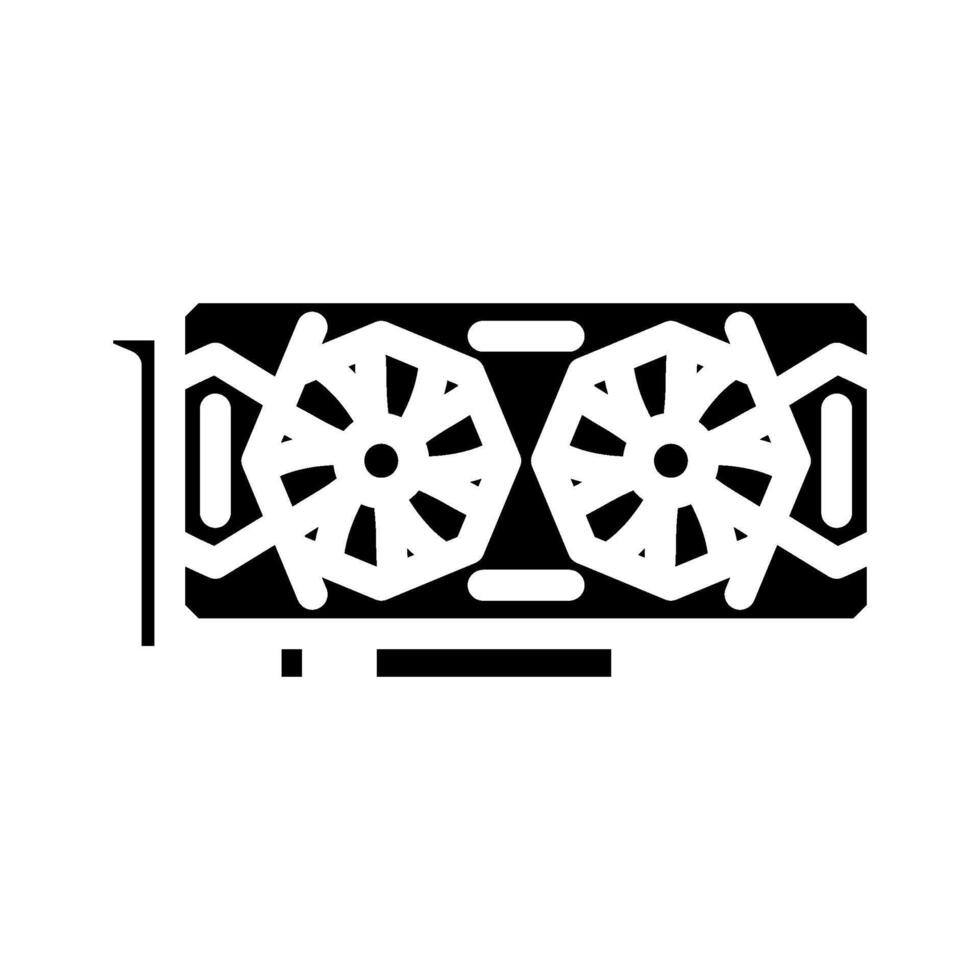 high performance graphics card gaming pc glyph icon illustration vector