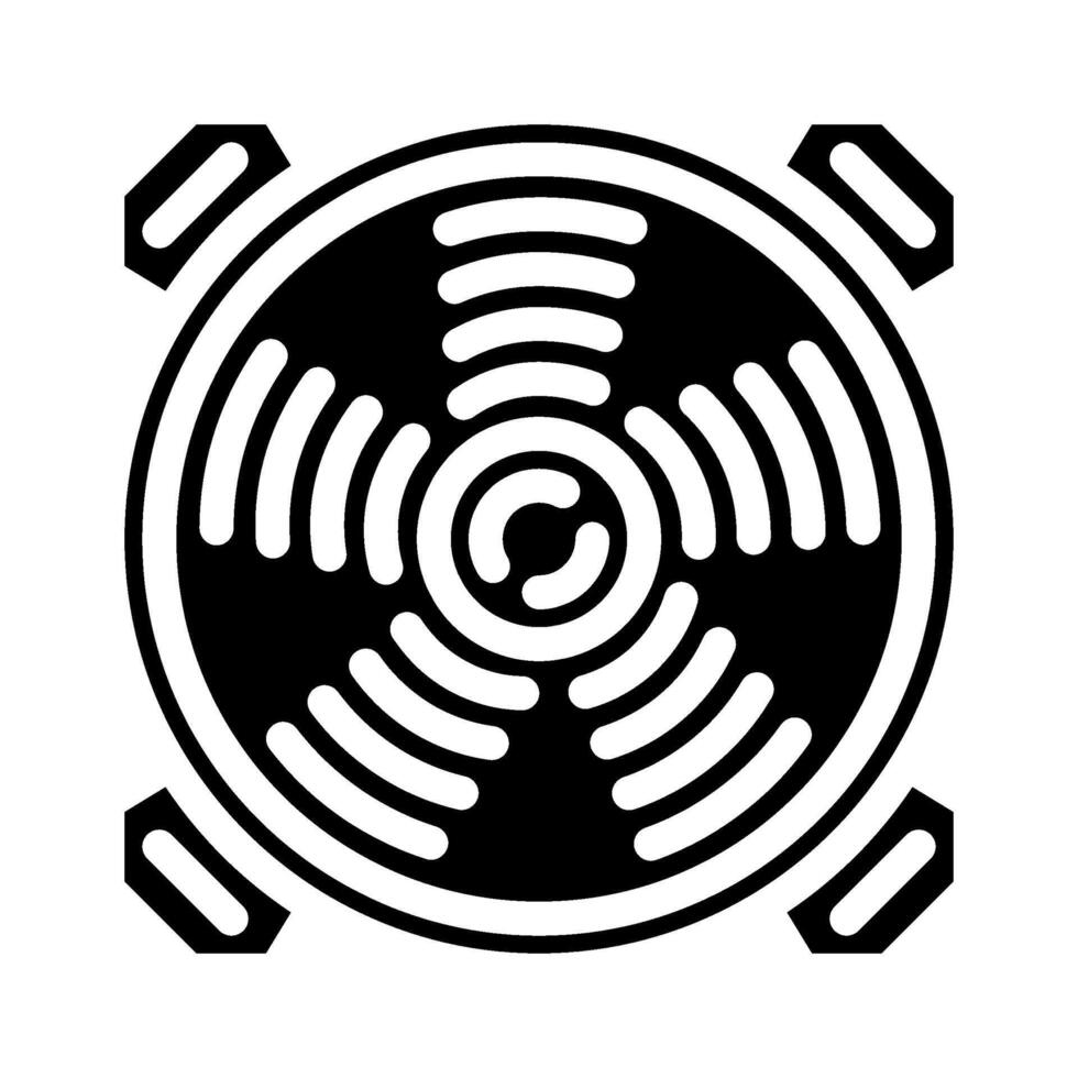 rgb led cooling fans gaming pc glyph icon illustration vector