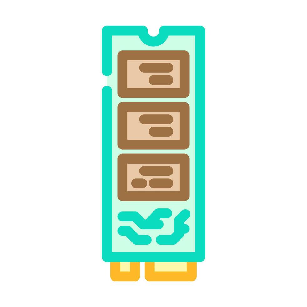 high speed ssd storage gaming pc color icon illustration vector