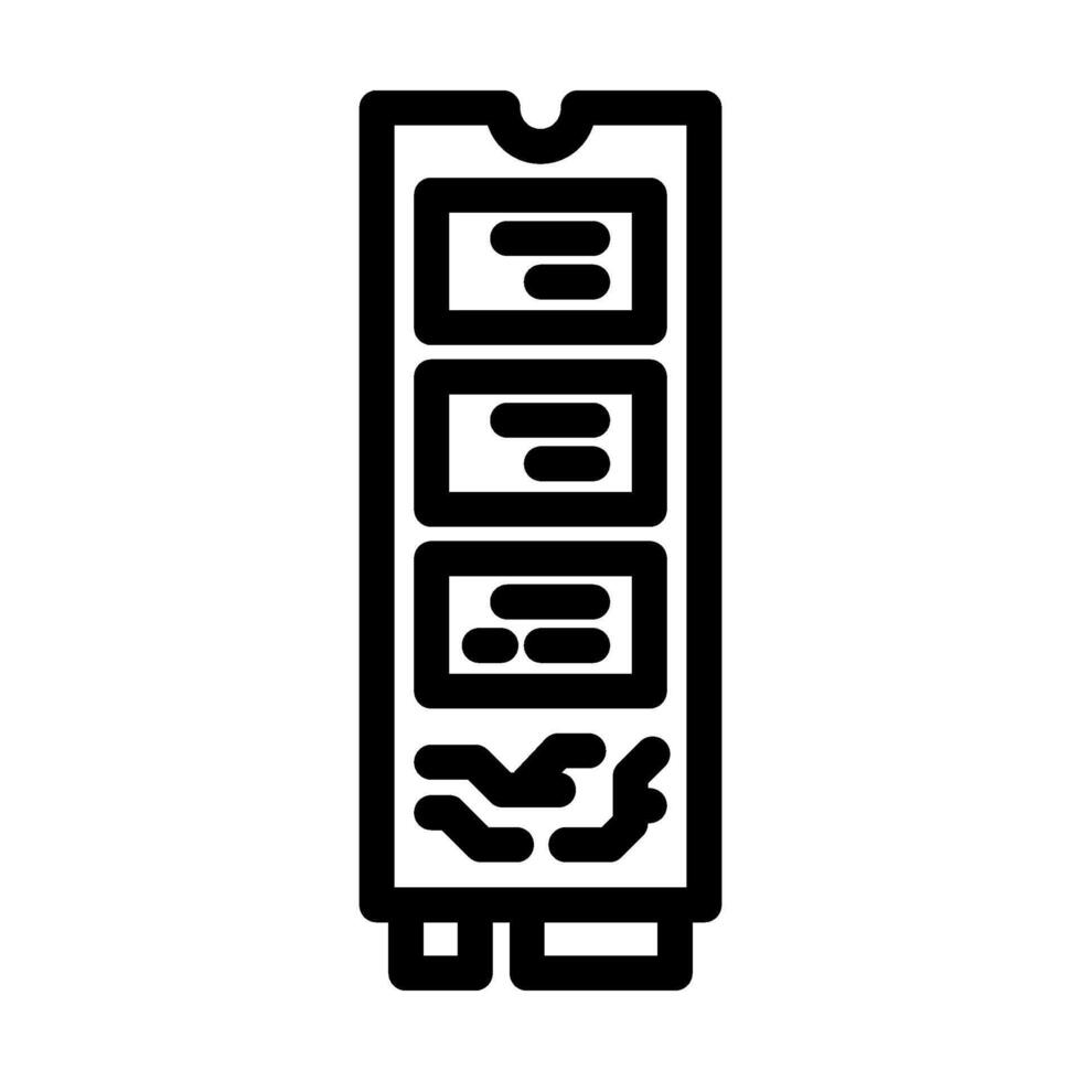 high speed ssd storage gaming pc line icon illustration vector