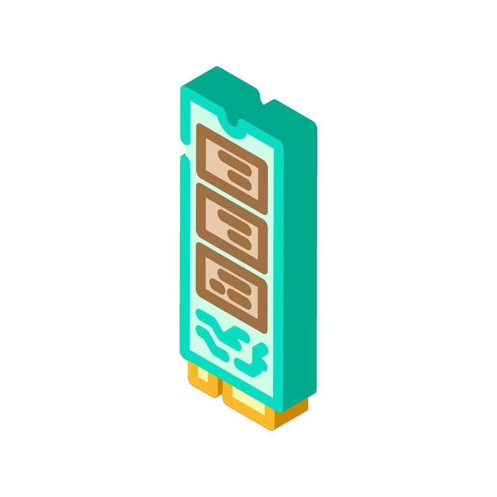 high speed ssd storage gaming pc isometric icon illustration vector