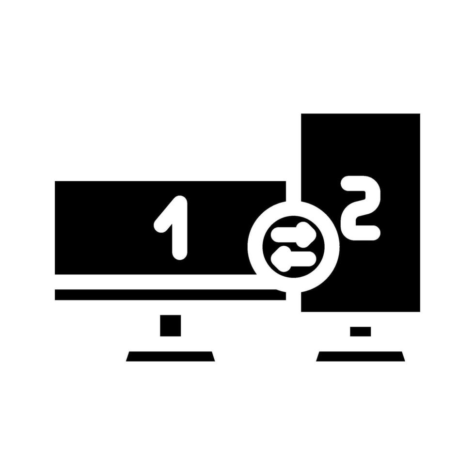 multi screen streaming setup gaming pc glyph icon illustration vector