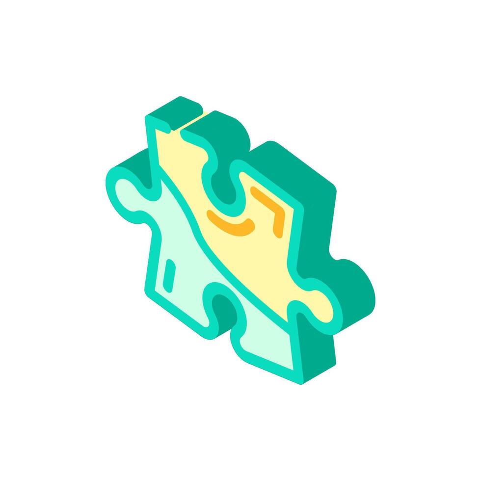 jigsaw puzzle piece isometric icon illustration vector