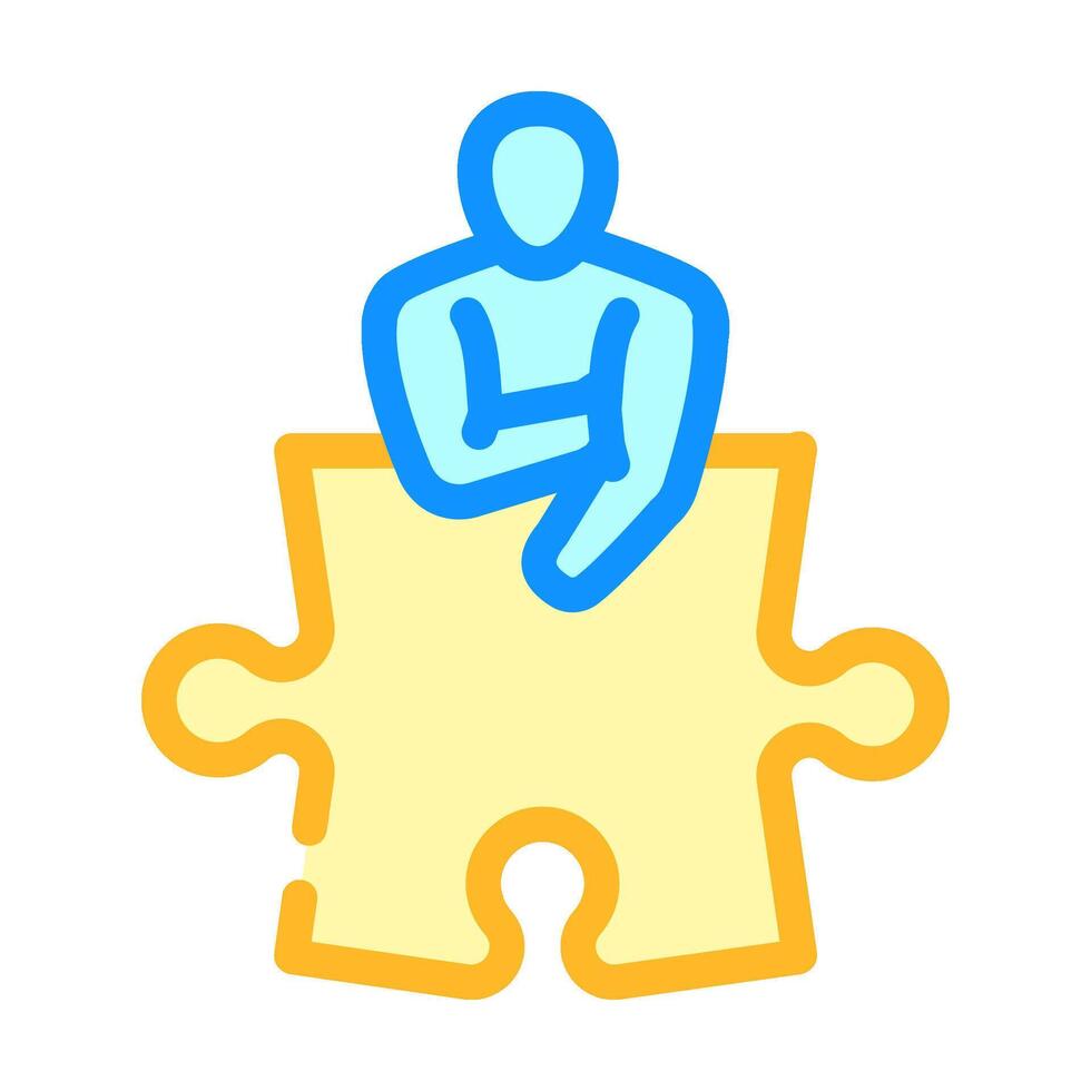 human puzzle jigsaw color icon illustration vector
