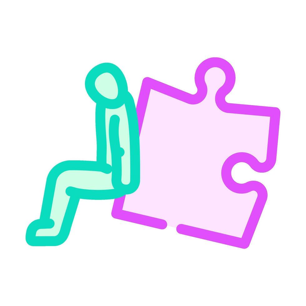 jigsaw puzzle human color icon illustration vector