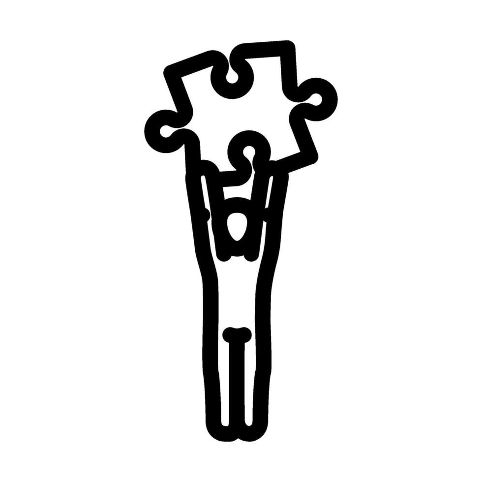 jigsaw human puzzle line icon illustration vector