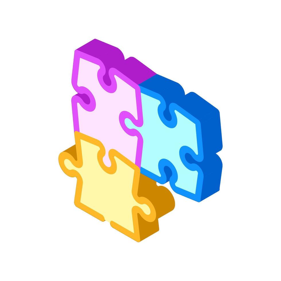 puzzle solution isometric icon illustration vector
