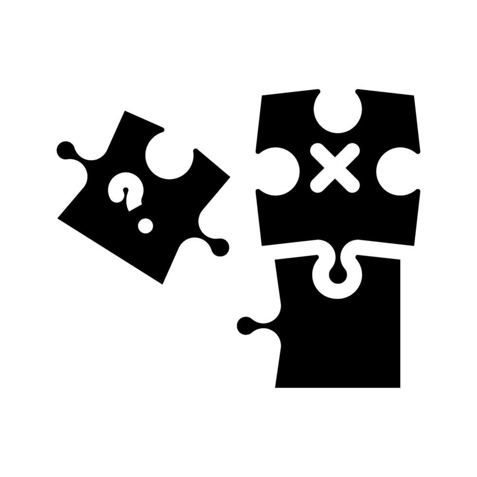 puzzle game solution glyph icon illustration vector