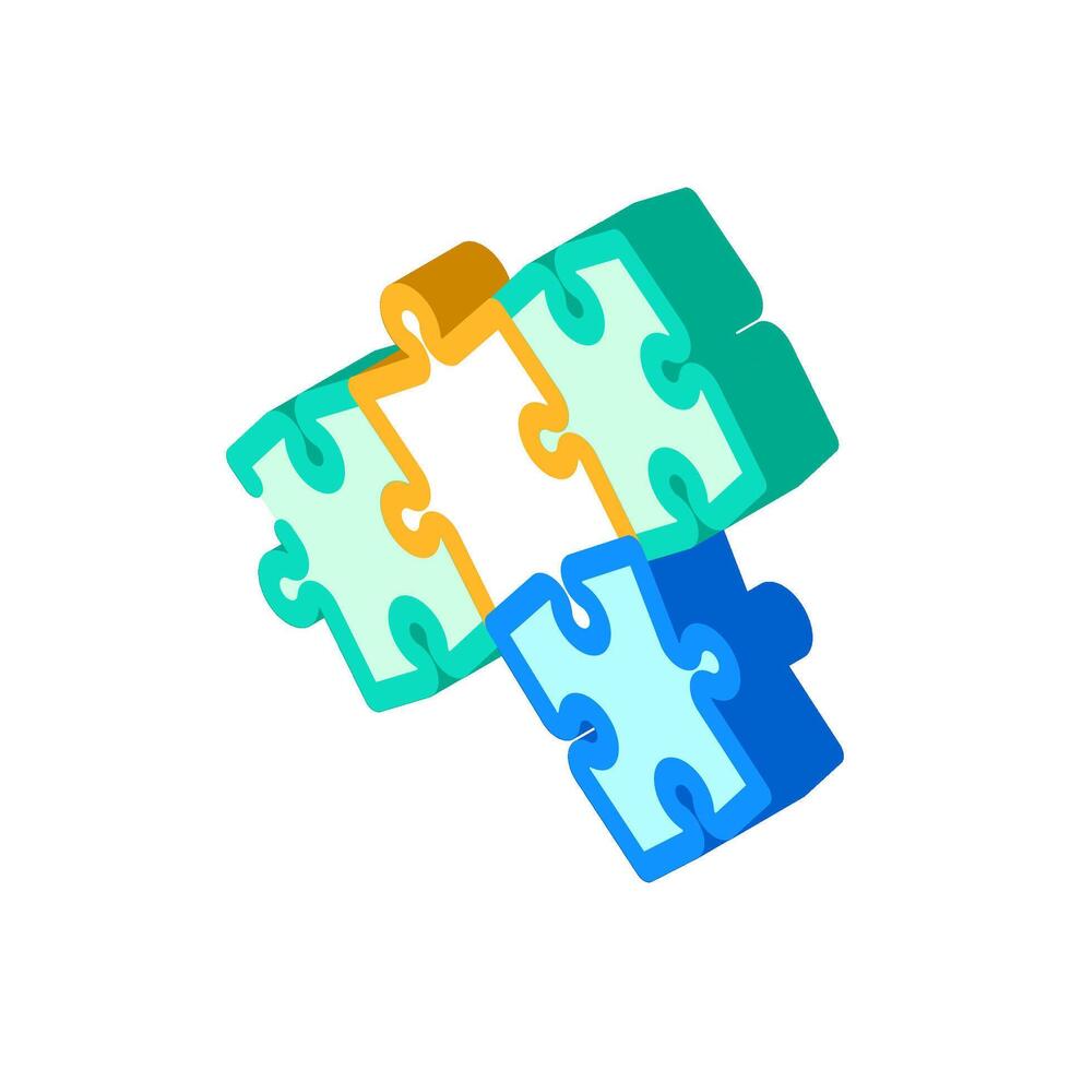 puzzle team solution isometric icon illustration vector