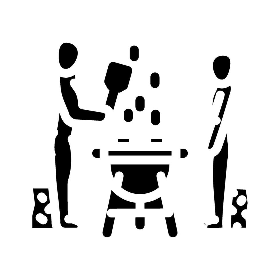 barbecue friends spring glyph icon illustration vector
