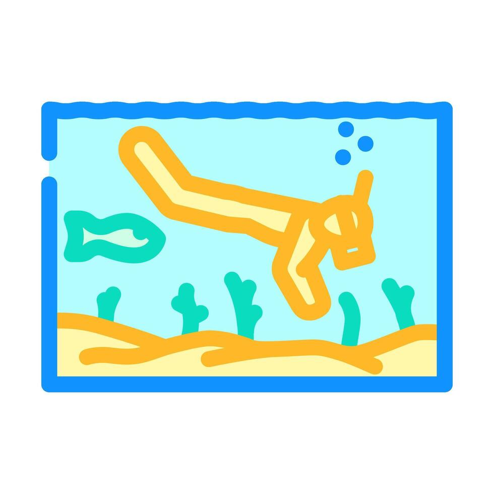 snorkeling trip summer spend time color icon illustration vector