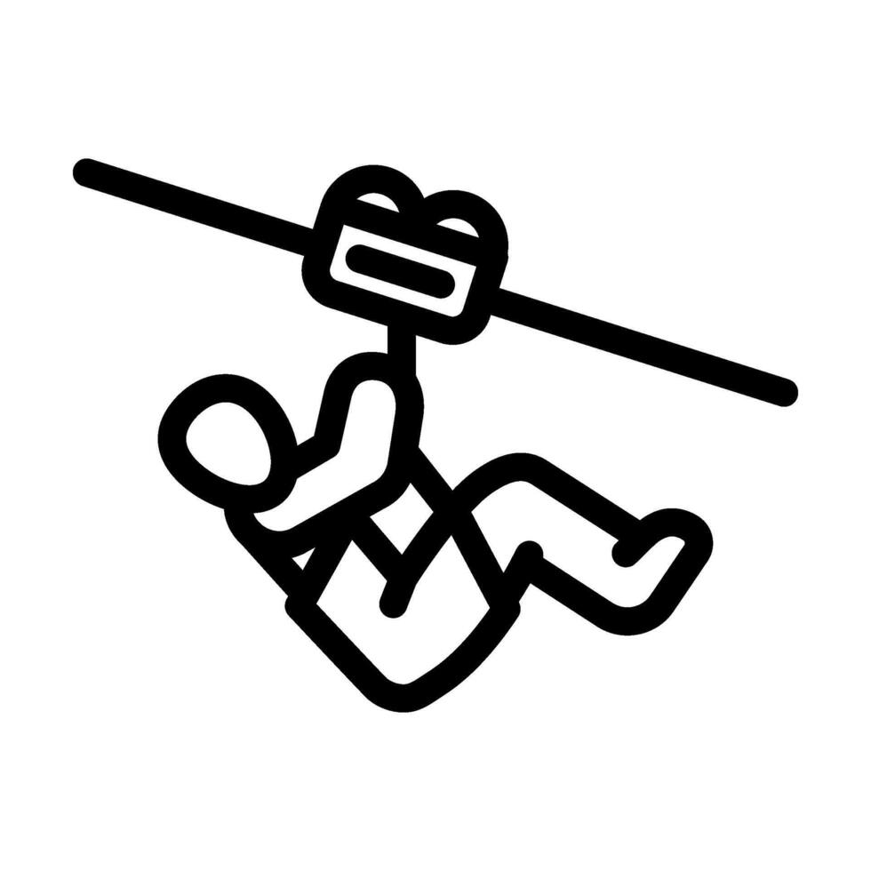 zip lining summer spend time line icon illustration vector