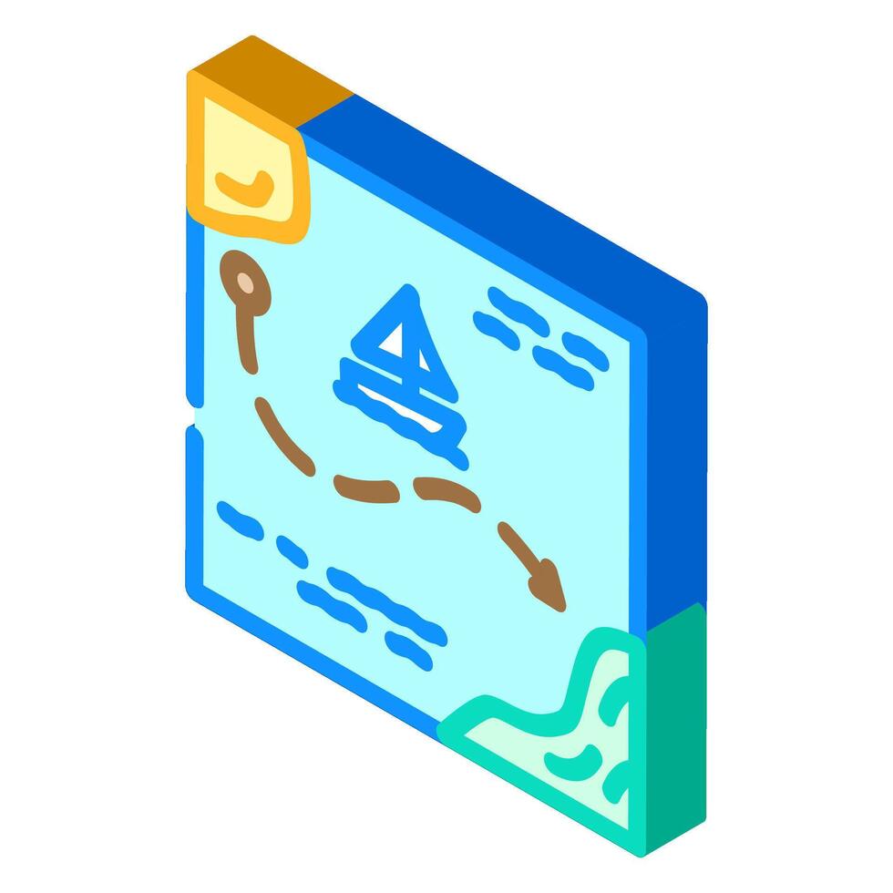 sailing trip summer spend time isometric icon illustration vector