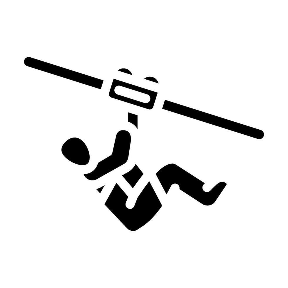 zip lining summer spend time glyph icon illustration vector