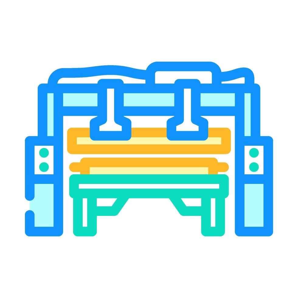 assembly line wood frame house color icon illustration vector